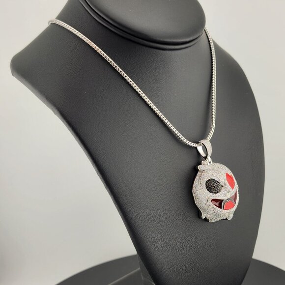 Two-Faced Charm: Half & Half Emoji Necklace in 925 Silver - Picture 4 of 8